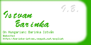istvan barinka business card