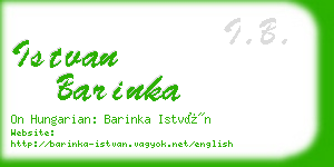 istvan barinka business card